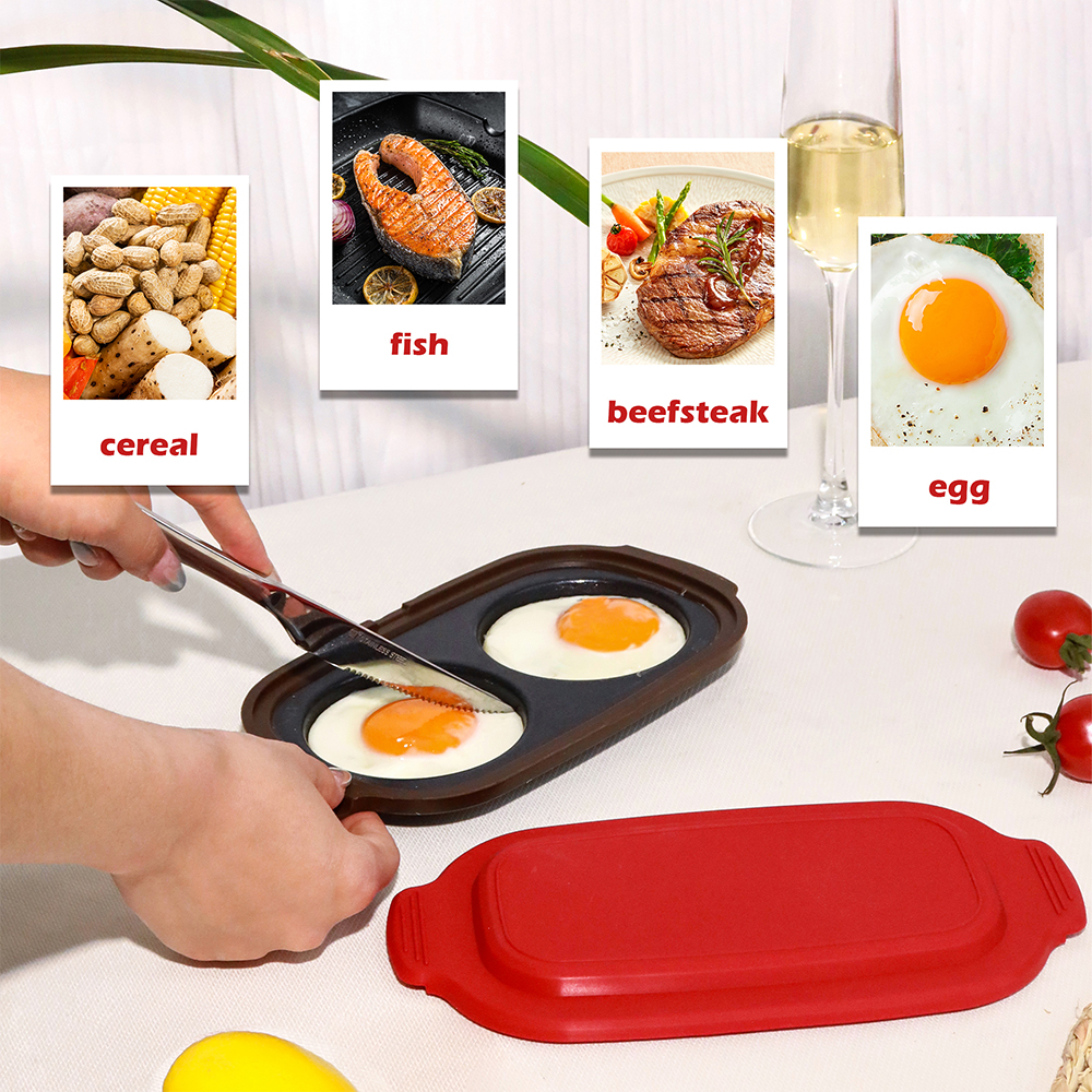Двухъячеистая кастрюля для яиц с крышкой для микроволновой печи